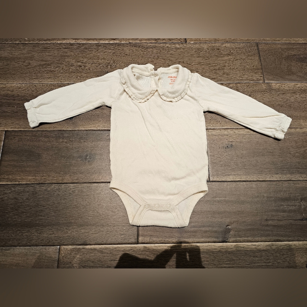 Joe Fresh Baby Girl White Collared Onesie 6β12 Months Long Sleeve
